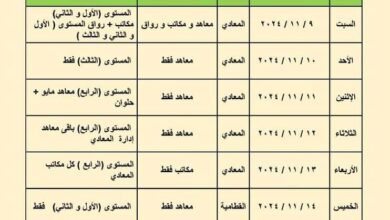 منطقة القاهرة الأزهرية جدول اختبار التصفيات الأولية للمسابقة السنوية في حفظ القرآن الكريم للعام الدراسي 2024/2025م ، لطلاب المعاهد الأزهرية ومكاتب التحفيظ والأروقة الأزهرية