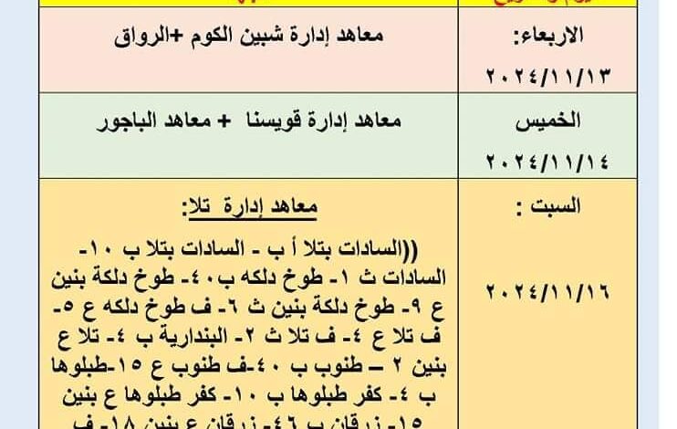 منطقة المنوفية الأزهرية جدول المرحلة الأولية لمسابقة الأزهر الشريف لحفظ القران الكريم للعام الدراسي 1446هـ /2024-2025م