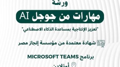 مهارات جوجل Ai ؛ ورشة يعقدها مشروع «سفراء الأزهر»، بالتعاون مع مؤسسة «إنجاز مصر» الخميس المقبل 12 ديسمبر 224