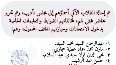 جامعة الأزهر كلية الشريعة والقانون بالقاهرة مجلس تأديب