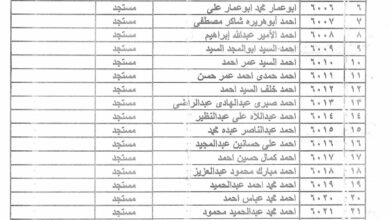 كلية الدراسات الإسلامية والعربية بقنا - جامعة الأزهر : كشف بأسماء الطلاب وأرقام الجلوس وأماكن اللجان (2) الجزء الثاني 